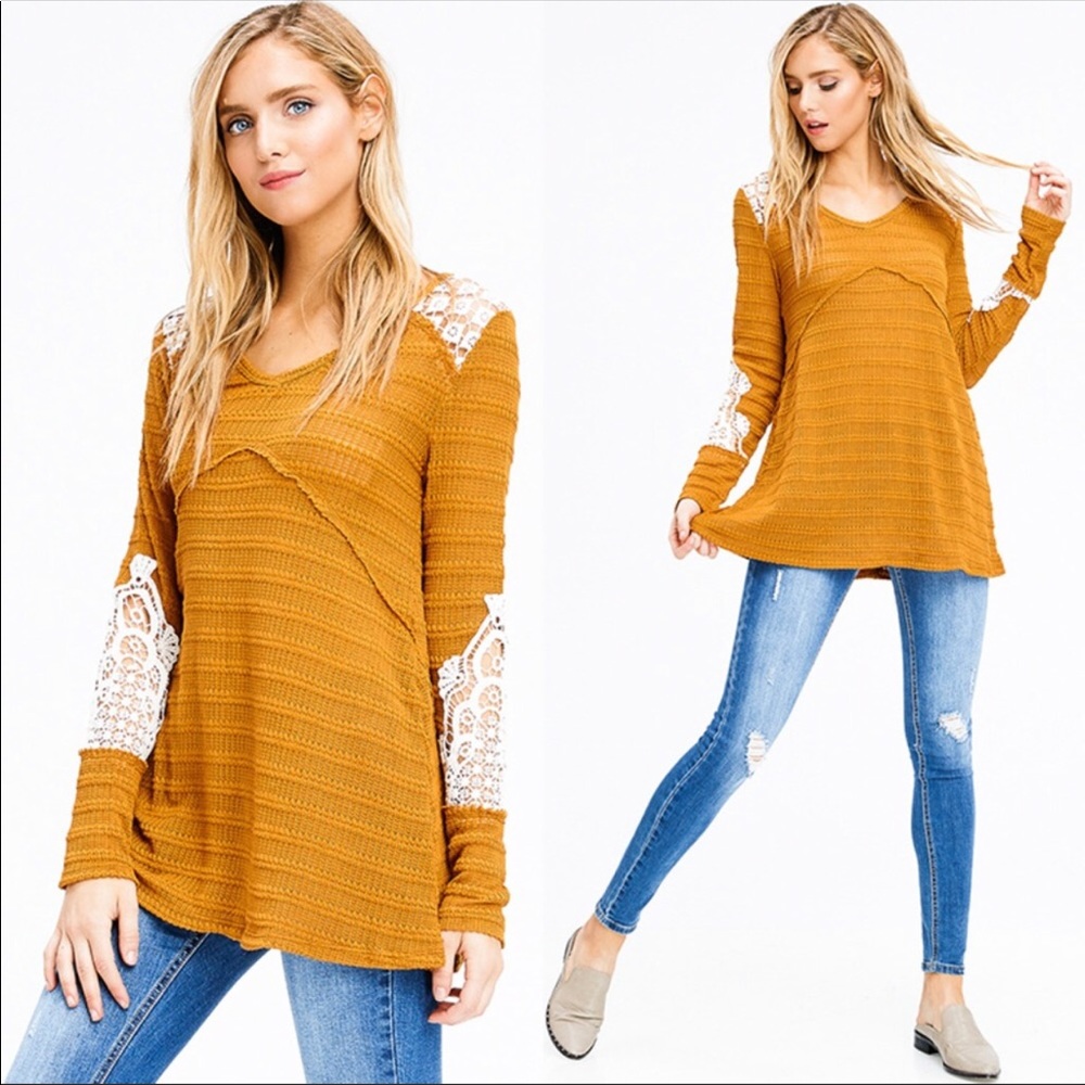 NEW! TUNIC WITH LACE ACCENTS SIZE SMALL AND LARGE - Picture 4 of 7